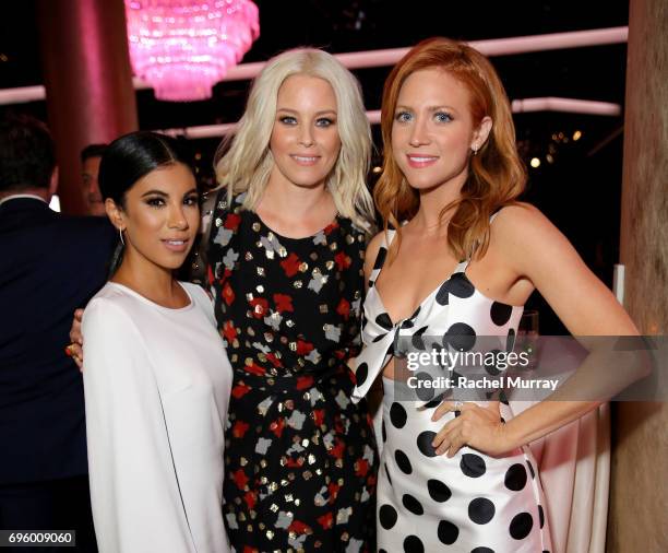 Actress Chrissie Fit, actress and The Crystal Award for Excellence in Film Honoree Elizabeth Banks, wearing Max Mara, and actress Brittany Snow...