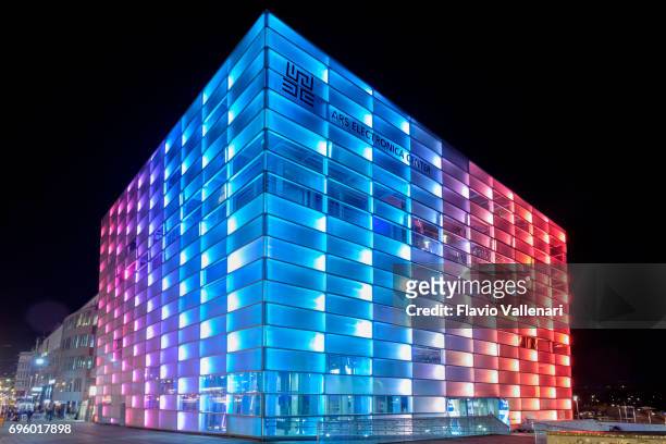 linz, the ars electronica center (aec) - austria - linz stock pictures, royalty-free photos & images
