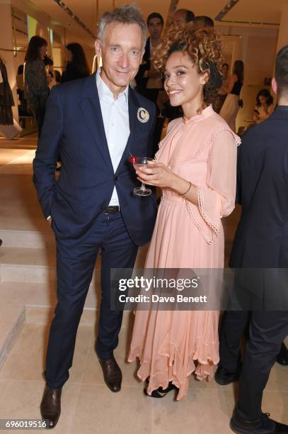 Chloe CEO Geoffroy De La Bourdonnaye and Izzy Bizu attend the opening of the new Chloe London flagship store on New Bond Street on June 14, 2017 in...