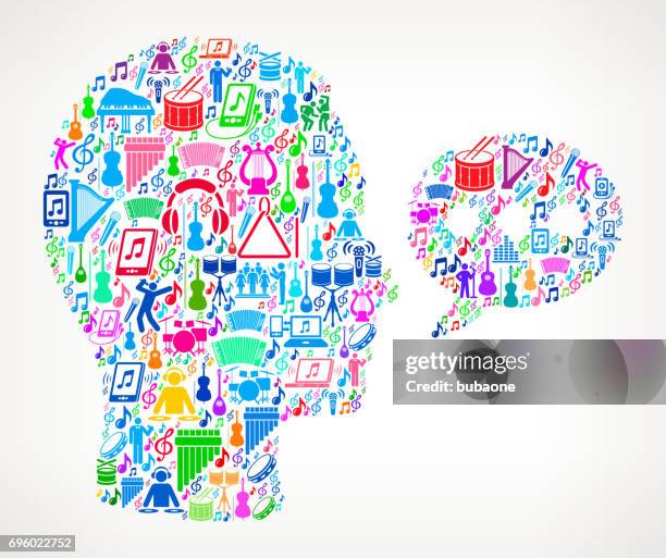 chatbubble face music and musical celebration vector icon background - man dancing alone stock illustrations