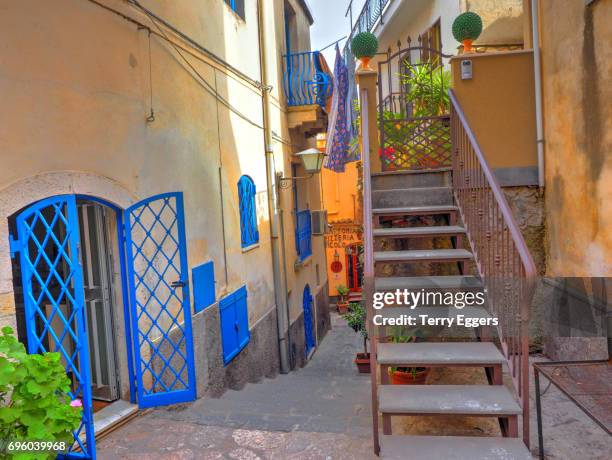 stairway and scenes from  taormina, castelmola at the top - castelmola stock pictures, royalty-free photos & images