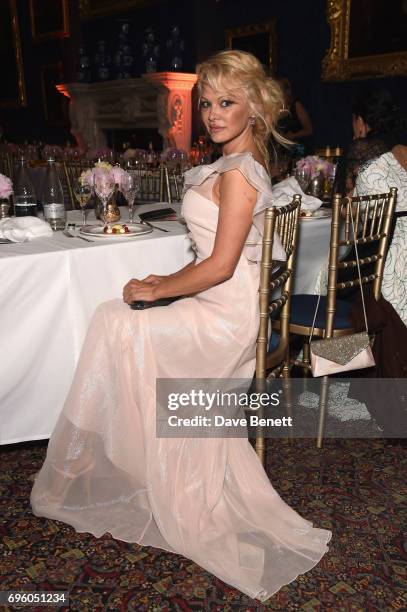 Pamela Anderson attends the Global Gift Gala for The Diana Award, hosted by Earl Spencer at Althorp House on June 14, 2017 in Northampton, England.