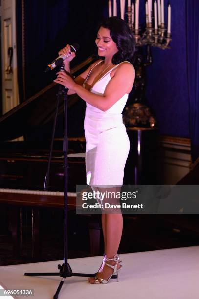 Vanessa White performs at the Global Gift Gala for The Diana Award, hosted by Earl Spencer at Althorp House on June 14, 2017 in Northampton, England.