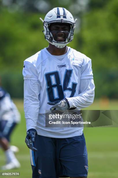 Tennessee Titans wide receiver Corey Davis during the Tennessee Titans minicamp on June 14, 2017 at Baptist Sports Park in Nashville, TN.