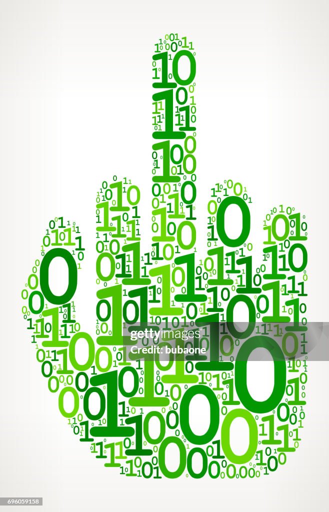 Middle Finger Hand Binary Code Zero One Vector Illustration High Res