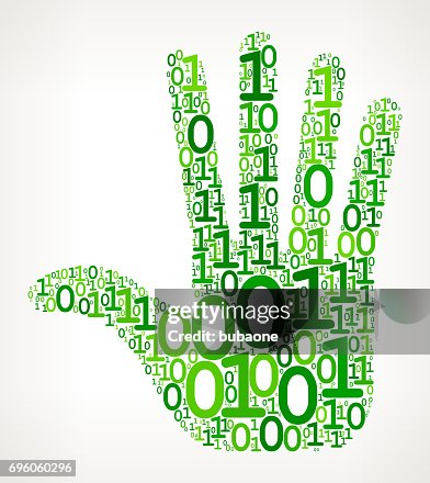 Hand Binary Code Zero One Vector Illustration Hand Binary Code Zero One Vector Illustration