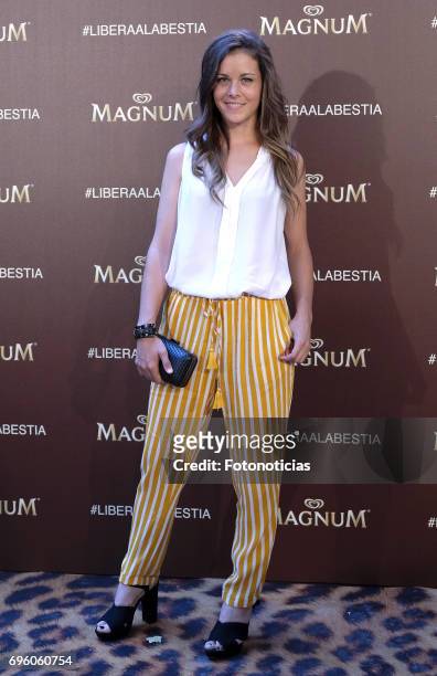 Sandra Blazquez attends the Magnum new campaign presentation party at the Palacete de Fortuny on June 14, 2017 in Madrid, Spain.