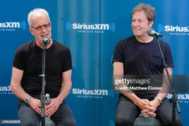 Musicians James Pankow and Robert Lamm of the band Chicago attend a SiriusXM 'Town Hall' event at SiriusXM Studios on June 14, 2017 in New York City.