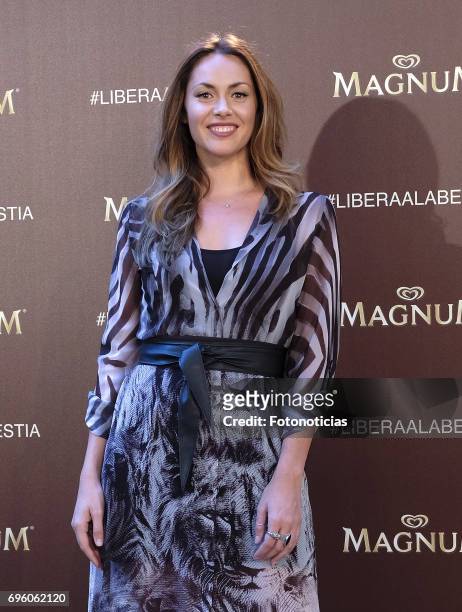 Priscila de Gustin attends the Magnum new campaign presentation party at the Palacete de Fortuny on June 14, 2017 in Madrid, Spain.