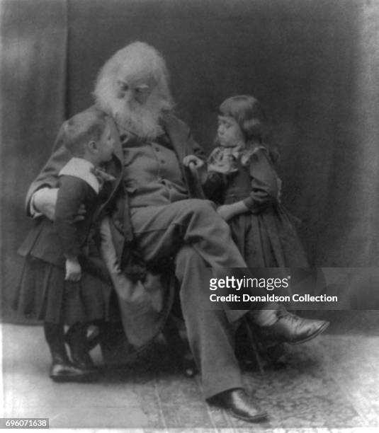 Poet Walt Whitman poses for a portrait Jeannette Colmely-Jones and Nigel Cholmely-Jones in 1887.