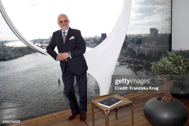 Carlos Rosillo, founder and CEO of Bell And Ross, attends the Bell & Ross Cocktail Party at Elbphilharmonie show apartment on June 14, 2017 in...