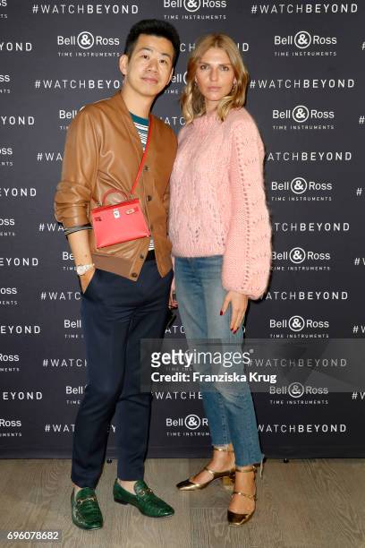 Rungang Zhu and Danaja Vegelj attend the Bell & Ross Cocktail Party at Elbphilharmonie show apartment on June 14, 2017 in Hamburg, Germany.