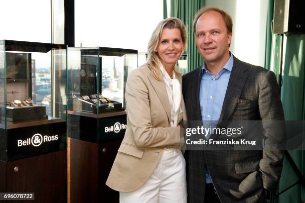 Claudia Gerlach and Gregor Gerlach attend the Bell & Ross Cocktail Party at Elbphilharmonie show apartment on June 14, 2017 in Hamburg, Germany.