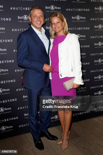 John Jahr jr and his wife Maike Jahr attend the Bell & Ross Cocktail Party at Elbphilharmonie show apartment on June 14, 2017 in Hamburg, Germany.