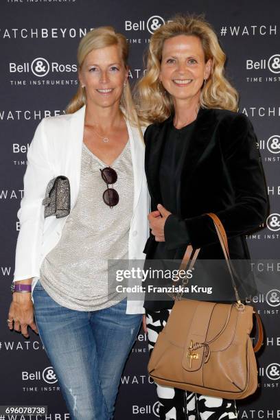 Tatjana von Keller and Verena von Strasoldo attend the Bell & Ross Cocktail Party at Elbphilharmonie show apartment on June 14, 2017 in Hamburg,...