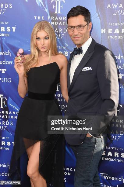 Elsa Hosk and Greg Unis attend the 2017 Fragrance Foundation Awards Presented By Hearst Magazines at Alice Tully Hall on June 14, 2017 in New York...