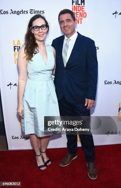 Film Independent President Josh Welsh and LAFF Director Jennifer Cochis attend the opening night premiere of Focus Features' "The Book of Henry"...