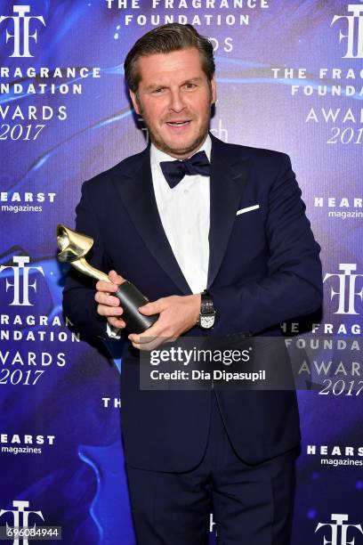 Guillaume de Lesquen poses backstage at the 2017 Fragrance Foundation Awards Presented By Hearst Magazines at Alice Tully Hall on June 14, 2017 in...