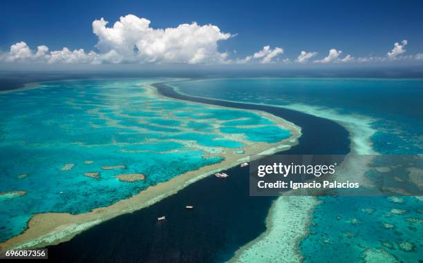 aerial image, great barrier reef, australia - great barrier reef stock pictures, royalty-free photos & images