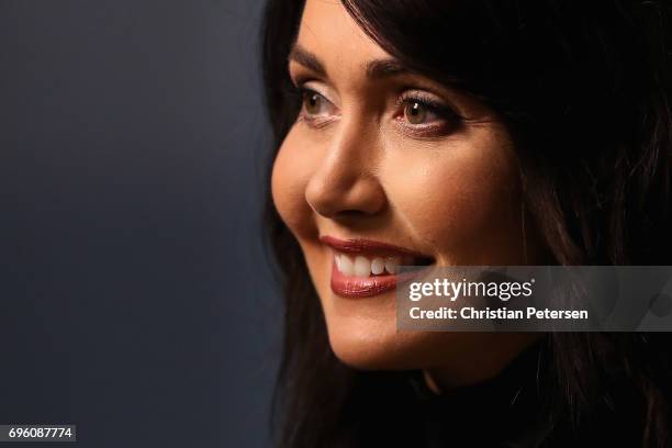 On camera host Jessica Chobot attends the Electronic Entertainment Expo E3 at the Los Angeles Convention Center on June 13, 2017 in Los Angeles,...