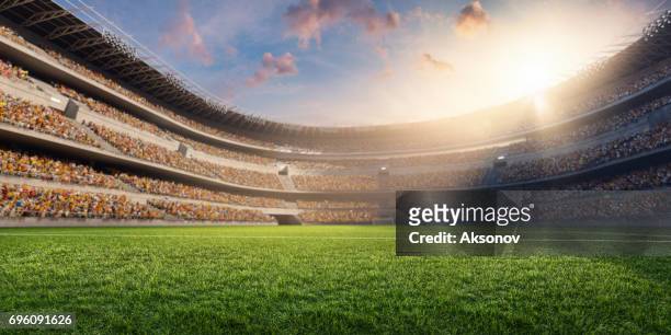 estadio de fútbol 3d - liga de fútbol fotografías e imágenes de stock
