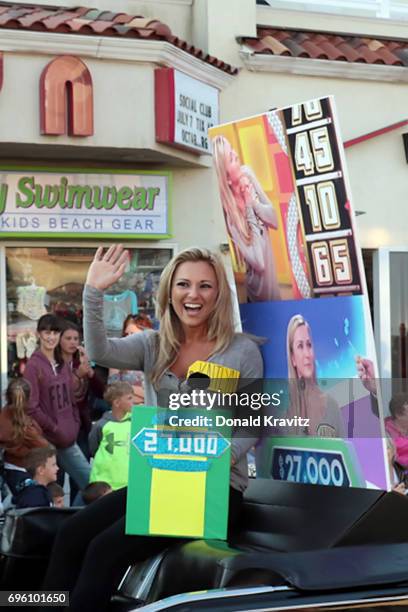 Kaitlyn Schoeffel, Miss Eastern Shore participates in the "Television Comes Alive On The Boardwalk" at the 2017 Miss New Jersey Pageant parade on...