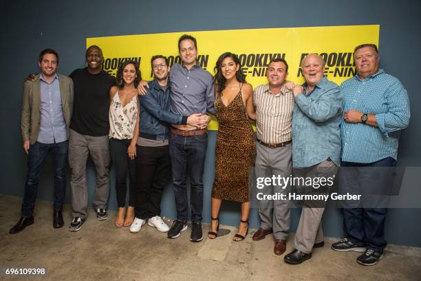 Luke Del Tredeci, Terry Crews, Melissa Fumero, Andy Samberg, Dan Goor, Stephanie Beatriz, Joe Lo Truglio, Dirk Blocker and Joel McKinnon Miller...