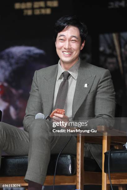 South Korean actor So Ji-Sub attends the press conference for 'The Battleship Island' at the National Museum of Korea on June 15, 2017 in Seoul,...