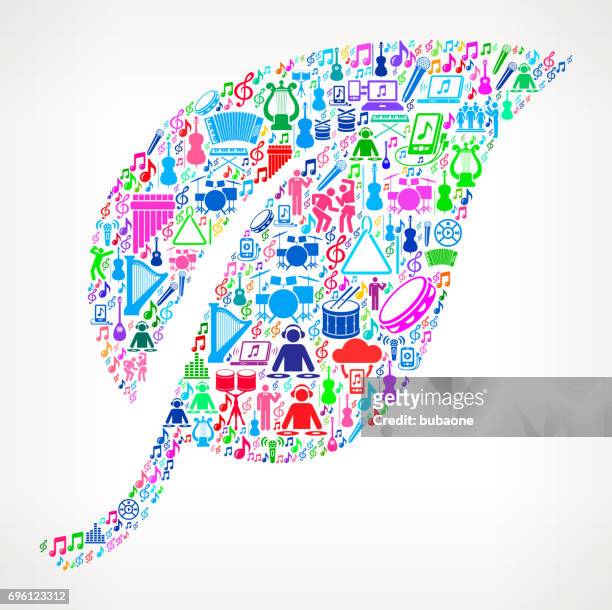 one leaf music and musical celebration vector icon background - composer stock illustrations