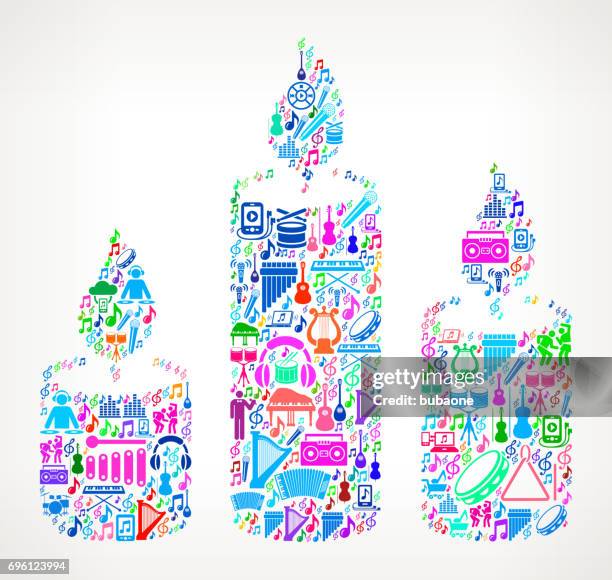 candles music and musical celebration vector icon background - violin background stock illustrations