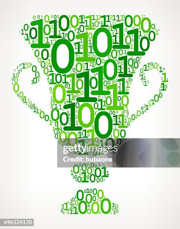 Trophy Binary Code Zero One Vector Illustration Trophy Binary Code Zero One Vector Illustration