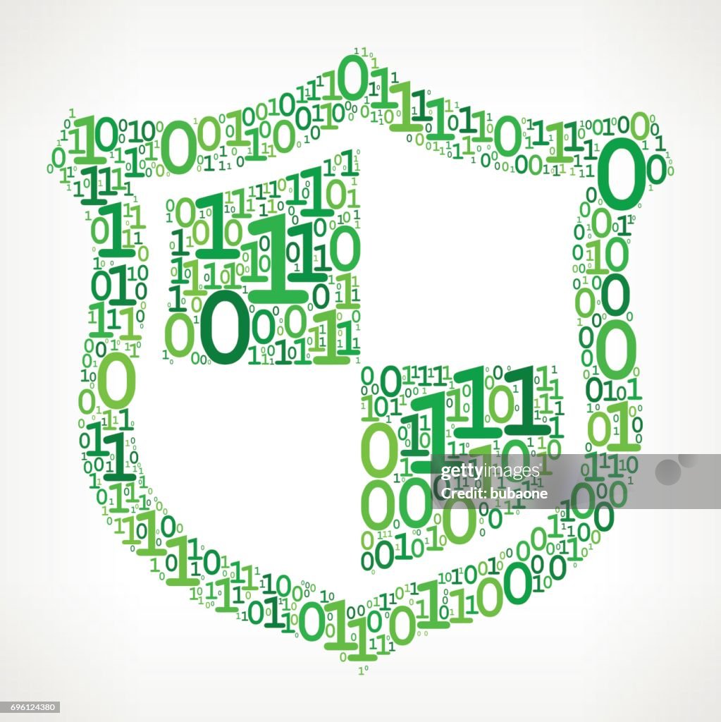 Binary Code Shield Shield Binary Code Zero One Vector Illustration High-Res Vector Graphic ...