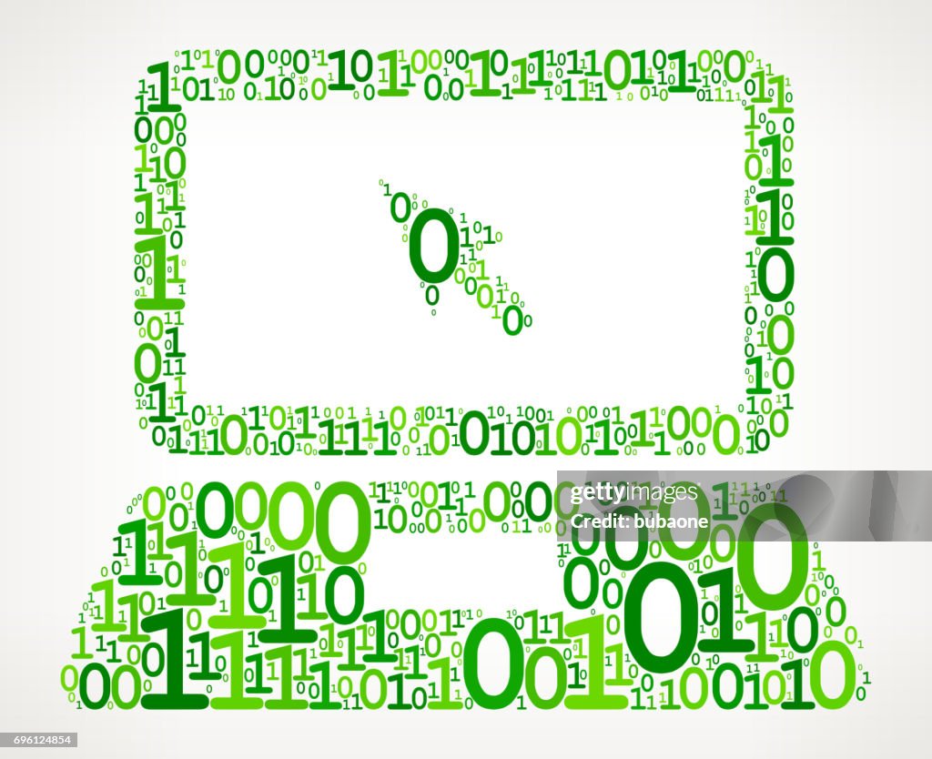 Laptop And Cursor Binary Code Zero One Vector Illustration High-Res ...