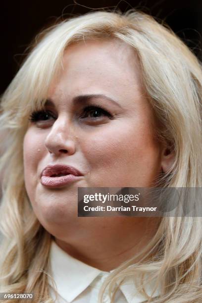 Rebel Wilson speaks to the media on June 15, 2017 in Melbourne, Australia. After a three week trial, a jury of six has returned unanimous verdicts in...