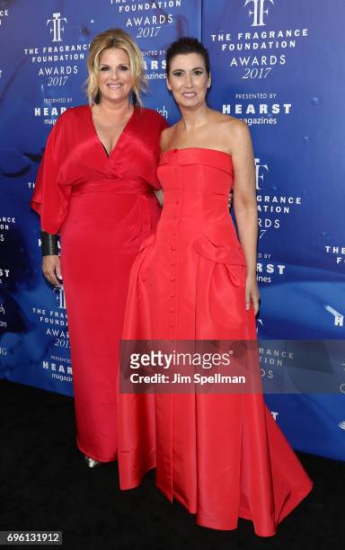 Singer Trisha Yearwood and The Fragrance Foundation president Elizabeth Musmanno attend the 2017 Fragrance Foundation Awards at Alice Tully Hall,...