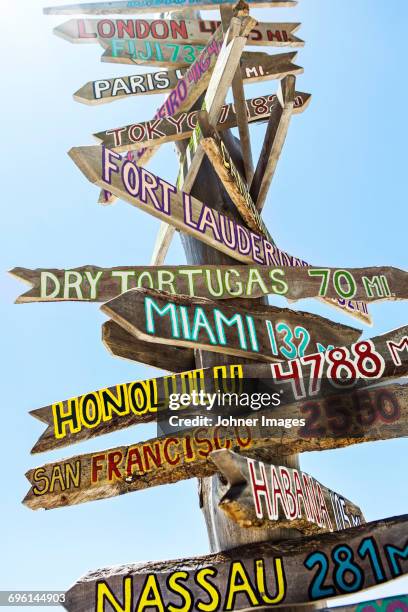 wooden signs - key west stock pictures, royalty-free photos & images