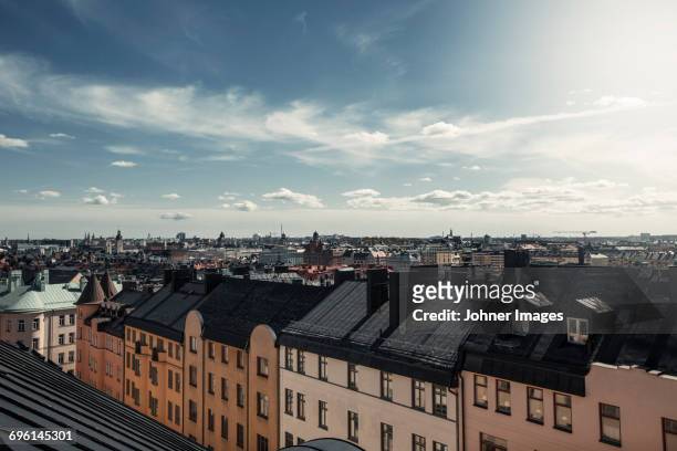 residential area against sky - stockholm stock pictures, royalty-free photos & images