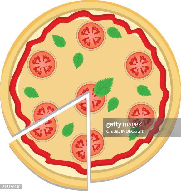 margherita pizza top view - cheese pizza vector stock illustrations