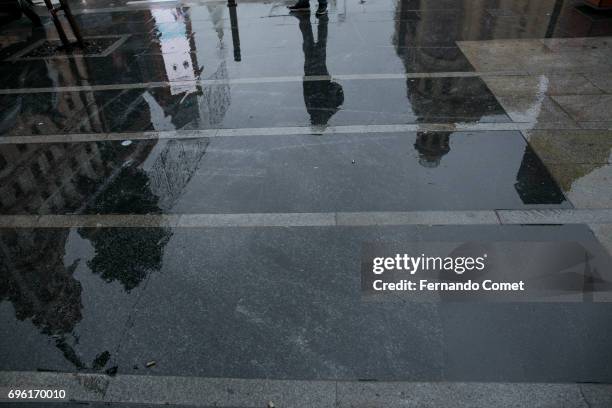 City Water Reflection in crosswalk