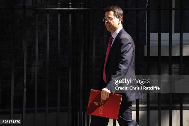 Northern Ireland Secretary James Brokenshire arrives at 10 Downing Street on June 15, 2017 in London, England. Prime Minister Theresa May is due to...