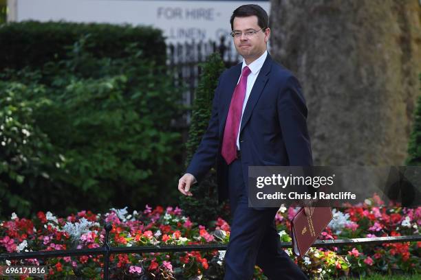 Northern Ireland Secretary James Brokenshire arrives at 10 Downing Street on June 15, 2017 in London, England. Prime Minister Theresa May is due to...