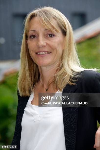 In this photograph taken on June 14 French 'La Republique en Marche' party candidate Sophie Beaudouin-Hubière for the first constituency of Haute...