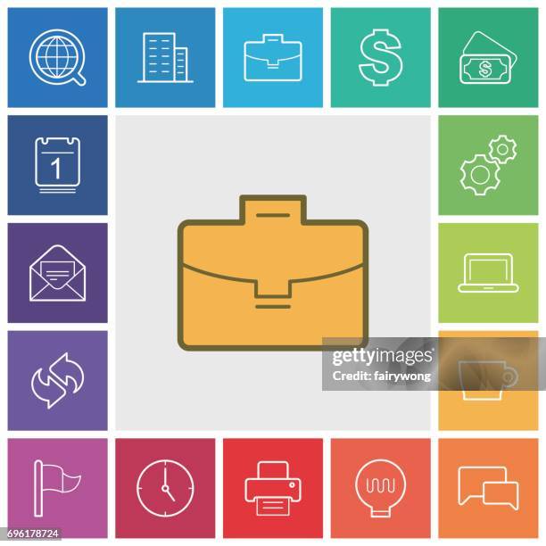 business and office icons - laptop icon solid stock illustrations