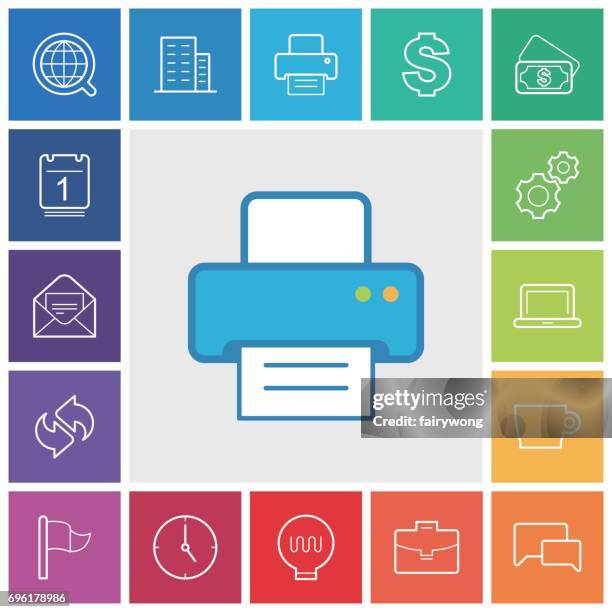 business and office icons - laptop icon solid stock illustrations