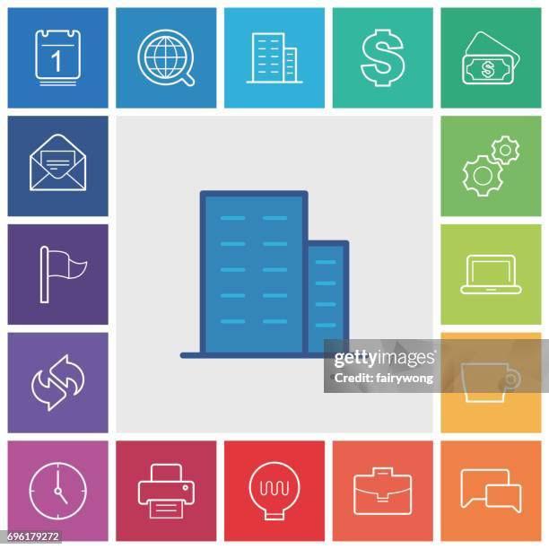 business and office icons - laptop icon solid stock illustrations