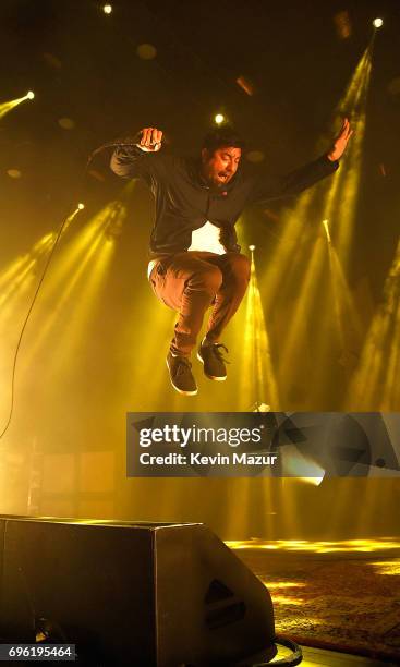 Chino Moreno of Deftones performs at Northwell Health at Jones Beach Theater on June 13, 2017 in Wantagh, New York.