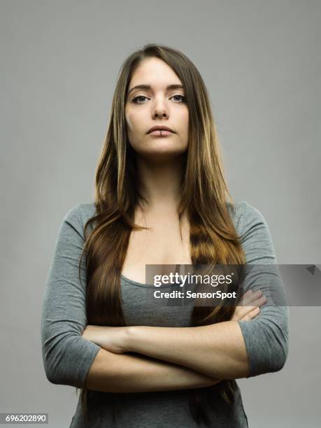 real young woman studio portrait - special jurisdiction for peace stock pictures, royalty-free photos & images