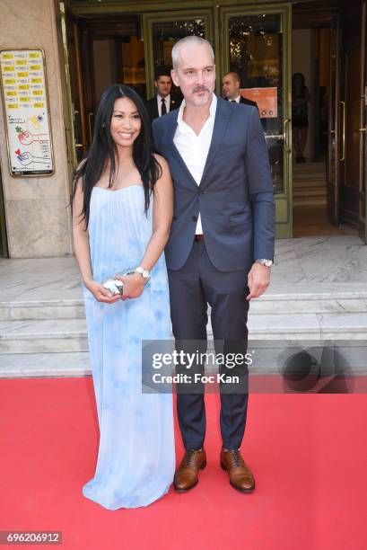 Anggun;Olivier Maury attend Amnesty International 'Musique Contre L'Oubli' Gala Ceremony at Theatre des Champs Elysees on June14, 2017 in Paris,...