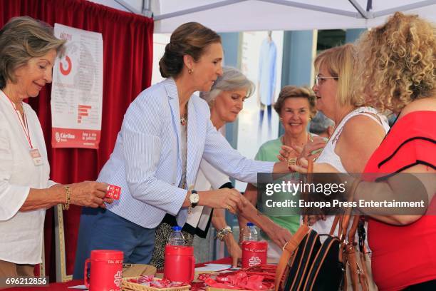 Princess Elena attends 'Charity Day' on June 15, 2017 in Madrid, Spain.