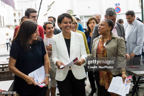 Former French Education Minister and candidate for the France's Socialist political party for the legislative elections in Villeurbanne, Najat...